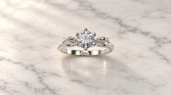 Rabbit Pair Solitaire Ring