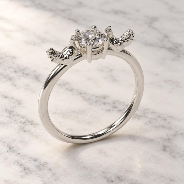 Flying Chicken Solitaire Ring