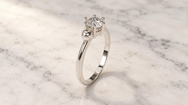 Baseball Solitaire Ring