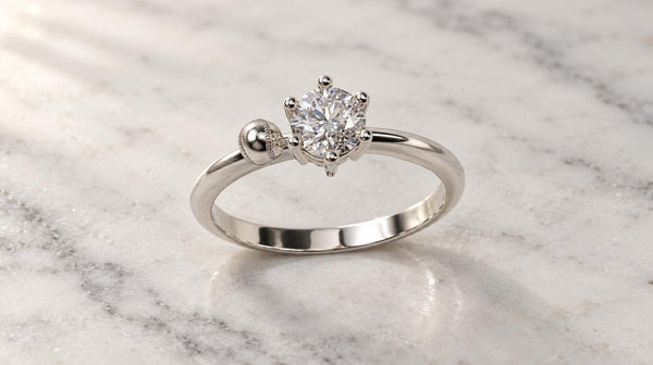 Baseball Solitaire Ring