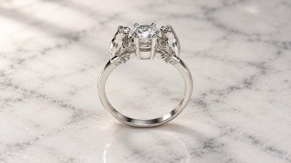 Frog Pair Solitaire Ring