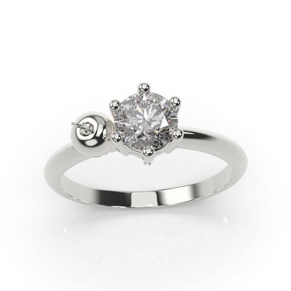 Apple Engagement Ring White Gold Teacher