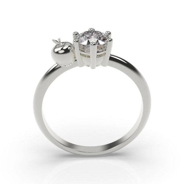 Apple Engagement Ring White Gold Teacher