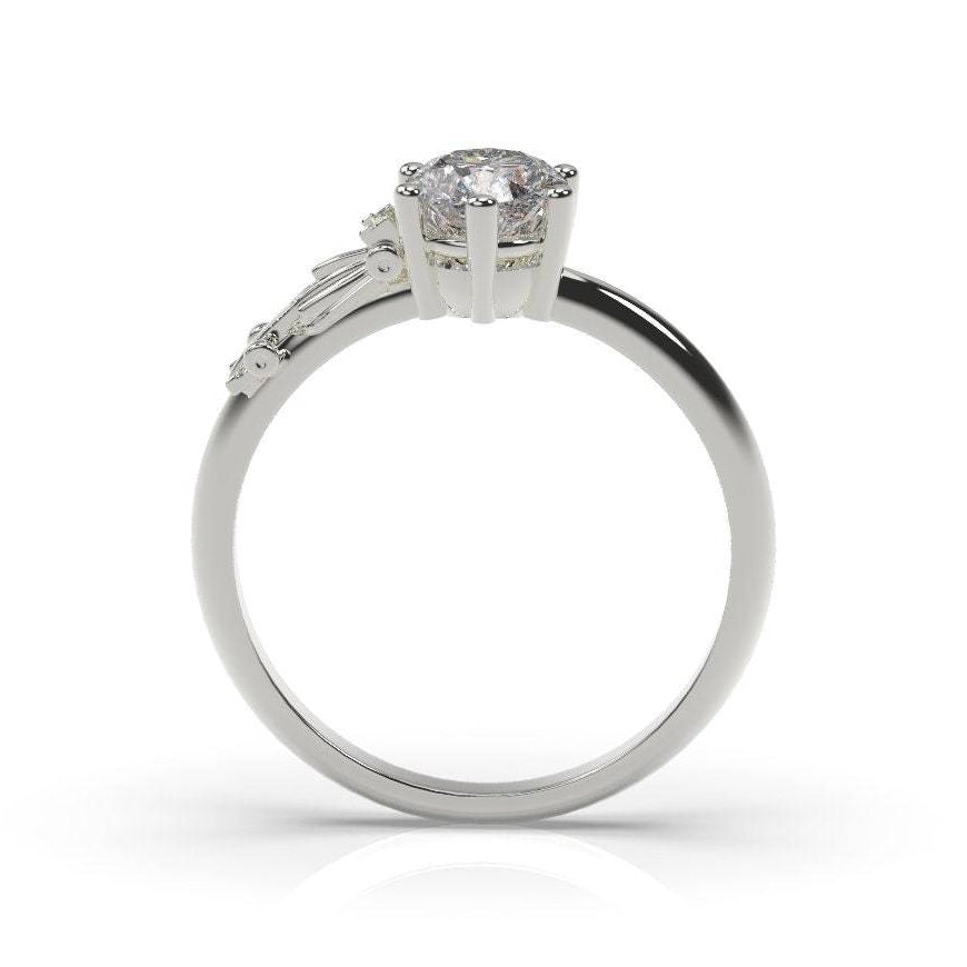 Racing Ring Racecar Engagement Ring White Gold F – FL LLC