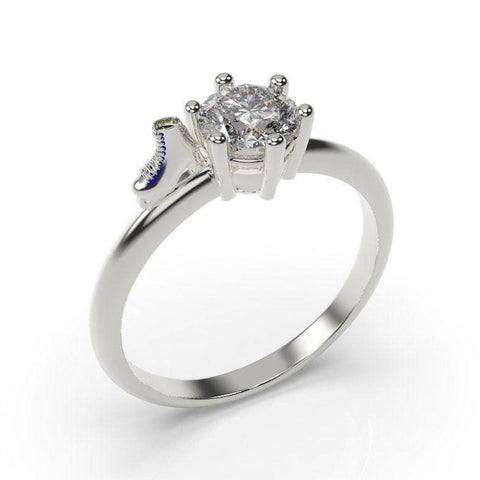 Figure Skating Engagement Ring White Gold Ice