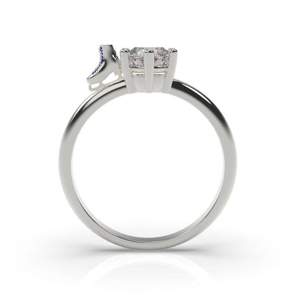 Figure Skating Engagement Ring White Gold Ice