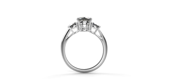 Skull Engagement Ring 14k White Gold Skull Ring