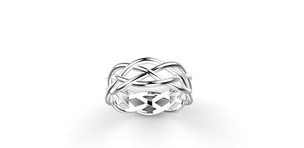 Celtic Wedding Band 14k White Gold Celtic Ring 14k