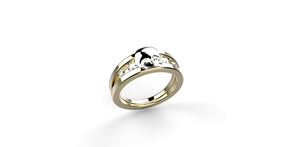 Skull Engagement Ring 14k Yellow Gold Skull Ring