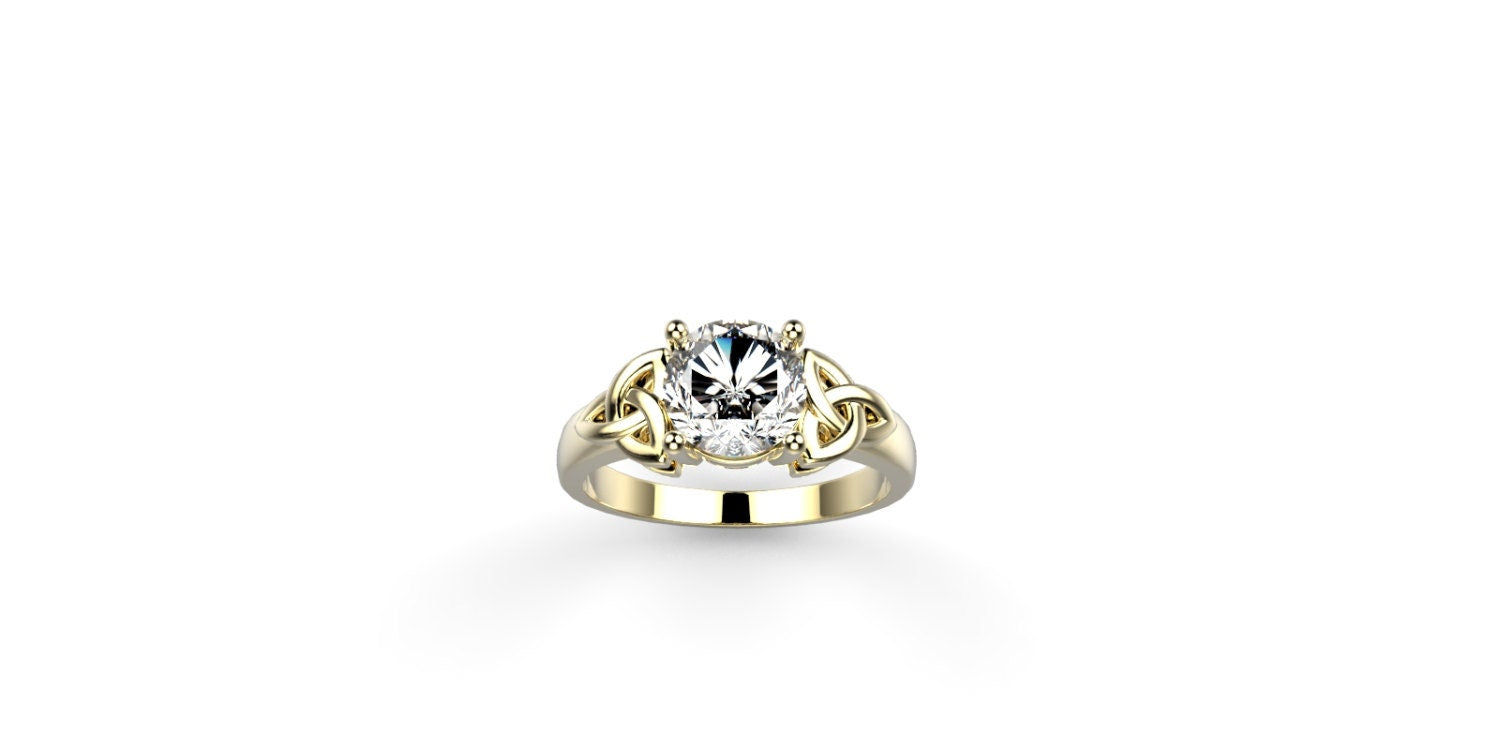 Celtic Engagement Ring 14k Yellow Gold Celtic Ring