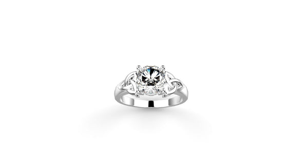 Celtic Engagement Ring 14k White Gold Celtic Ring